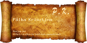 Pálka Krisztina névjegykártya